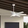 image:imageHunter Fan Outdoor or Indoor Ceiling Fan 60 in Fresh White Ceiling Fan with Light and Remote for Patios Living Room Bedroom Garage 7 Blades Renewed
