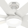 image:imageHunter Fan Outdoor or Indoor Ceiling Fan 60 in Fresh White Ceiling Fan with Light and Remote for Patios Living Room Bedroom Garage 7 Blades Renewed