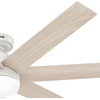 image:imageHunter Fan Outdoor or Indoor Ceiling Fan 60 in Fresh White Ceiling Fan with Light and Remote for Patios Living Room Bedroom Garage 7 Blades Renewed