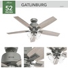 image:imageHunter Gatlinburg Indoor Ceiling Fan 5 Blades 52 inch Matte Silver  with LED Lights and Remote Control Standard Mount For Bedroom Living Room Kitchen 52431Matte Silver