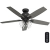 image:imageHunter Gatlinburg Indoor Ceiling Fan 5 Blades 52 inch Matte Silver  with LED Lights and Remote Control Standard Mount For Bedroom Living Room Kitchen 52431Matte Black