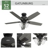 image:imageHunter Gatlinburg Indoor Ceiling Fan 5 Blades 52 inch Matte Silver  with LED Lights and Remote Control Standard Mount For Bedroom Living Room Kitchen 52431Matte Black
