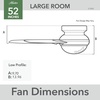 image:imageHunter Gilmour Outdoor or Indoor Ceiling Fan 44 inch Matte Silver  with LED Light and Remote Control Low Profile Mount Quiet 3 Blades For Living Room Patio Porch Garage 51475Matte White