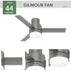 image:imageHunter Gilmour Outdoor or Indoor Ceiling Fan 44 inch Matte Silver  with LED Light and Remote Control Low Profile Mount Quiet 3 Blades For Living Room Patio Porch Garage 51475Matte Silver