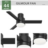 image:imageHunter Gilmour Outdoor or Indoor Ceiling Fan 44 inch Matte Silver  with LED Light and Remote Control Low Profile Mount Quiet 3 Blades For Living Room Patio Porch Garage 51475Matte Black