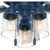 image:imageHunter Hartland Indoor Ceiling Fan with LED Lights 52 inch Matte Black  Standard Mount Pull Chain 5 Blades For Bedroom Living Room Kitchen 51745Indigo Blue