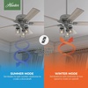 image:imageHunter Hartland Indoor Ceiling Fan with LED Lights 52 inch Matte Black  Standard Mount Pull Chain 5 Blades For Bedroom Living Room Kitchen 51745Matte Silver