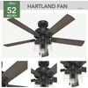 image:imageHunter Hartland Indoor Ceiling Fan with LED Lights 52 inch Matte Black  Standard Mount Pull Chain 5 Blades For Bedroom Living Room Kitchen 51745Matte Black