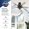 image:imageHunter Hartland Indoor Ceiling Fan with LED Lights 52 inch Matte Black  Standard Mount Pull Chain 5 Blades For Bedroom Living Room Kitchen 51745Noble Bronze