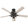 image:imageHunter Hartland Indoor Ceiling Fan with LED Lights 52 inch Matte Black  Standard Mount Pull Chain 5 Blades For Bedroom Living Room Kitchen 51745Noble Bronze