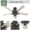 image:imageHunter Hartland Indoor Ceiling Fan with LED Lights 52 inch Matte Black  Standard Mount Pull Chain 5 Blades For Bedroom Living Room Kitchen 51745Noble Bronze