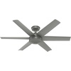 image:imageHunter Jetty WeatherMax IndoorOutdoor Ceiling Fan with Wall Control  No Light Standard Mount Wall Control 6 Blades For Living Room Patio Porch Garage 51202Matte Silver