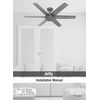 image:imageHunter Jetty WeatherMax IndoorOutdoor Ceiling Fan with Wall Control  No Light Standard Mount Wall Control 6 Blades For Living Room Patio Porch Garage 51202Noble Bronze