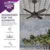 image:imageHunter Jetty WeatherMax IndoorOutdoor Ceiling Fan with Wall Control  No Light Standard Mount Wall Control 6 Blades For Living Room Patio Porch Garage 51202Noble Bronze