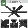 image:imageHunter Kennicott Outdoor or Indoor Ceiling Fan 52 inch Matte Silver  No Light Standard Mount Wall Control 6 Blades For Living Room Patio Porch Garage 51179Matte Black
