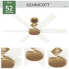 image:imageHunter Kennicott Outdoor or Indoor Ceiling Fan 52 inch Matte Silver  No Light Standard Mount Wall Control 6 Blades For Living Room Patio Porch Garage 51179Luxe Gold