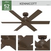 image:imageHunter Kennicott Outdoor or Indoor Ceiling Fan 52 inch Matte Silver  No Light Standard Mount Wall Control 6 Blades For Living Room Patio Porch Garage 51179Matte Bronze