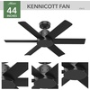 image:imageHunter Kennicott Outdoor or Indoor Ceiling Fan 52 inch Matte Silver  No Light Standard Mount Wall Control 6 Blades For Living Room Patio Porch Garage 51179Matte Black