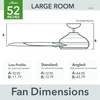 image:imageHunter Kennicott Outdoor or Indoor Ceiling Fan 52 inch Matte Silver  No Light Standard Mount Wall Control 6 Blades For Living Room Patio Porch Garage 51179Matte Black
