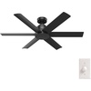 image:imageHunter Kennicott Outdoor or Indoor Ceiling Fan 52 inch Matte Silver  No Light Standard Mount Wall Control 6 Blades For Living Room Patio Porch Garage 51179Matte Black