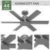 image:imageHunter Kennicott Outdoor or Indoor Ceiling Fan 52 inch Matte Silver  No Light Standard Mount Wall Control 6 Blades For Living Room Patio Porch Garage 51179Matte Silver
