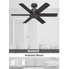 image:imageHunter Kennicott Outdoor or Indoor Ceiling Fan 52 inch Matte Silver  No Light Standard Mount Wall Control 6 Blades For Living Room Patio Porch Garage 51179Fresh White