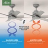 image:imageHunter Kennicott Outdoor or Indoor Ceiling Fan 52 inch Matte Silver  No Light Standard Mount Wall Control 6 Blades For Living Room Patio Porch Garage 51179Matte Silver