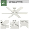 image:imageHunter Kennicott Outdoor or Indoor Ceiling Fan 52 inch Matte Silver  No Light Standard Mount Wall Control 6 Blades For Living Room Patio Porch Garage 51179Fresh White
