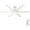 image:imageHunter Kennicott Outdoor or Indoor Ceiling Fan 52 inch Matte Silver  No Light Standard Mount Wall Control 6 Blades For Living Room Patio Porch Garage 51179Fresh White
