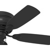 image:imageHunter Low Profile IV Indoor Ceiling Fan No Light 42 inch New Bronze  Low Profile Flush Mount Pull Chain 5 Blades For Bedroom Living Room Kitchen 51061Matte Black
