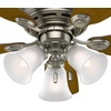image:imageHunter Low Profile IV Indoor Ceiling Fan No Light 42 inch New Bronze  Low Profile Flush Mount Pull Chain 5 Blades For Bedroom Living Room Kitchen 51061Antique Pewter