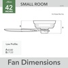 image:imageHunter Low Profile IV Indoor Ceiling Fan No Light 42 inch New Bronze  Low Profile Flush Mount Pull Chain 5 Blades For Bedroom Living Room Kitchen 51061Matte Black