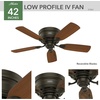 image:imageHunter Low Profile IV Indoor Ceiling Fan No Light 42 inch New Bronze  Low Profile Flush Mount Pull Chain 5 Blades For Bedroom Living Room Kitchen 51061New Bronze