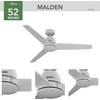 image:imageHunter Malden Indoor Ceiling Fan No Light 52 inch Matte WhiteDove Grey