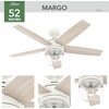 image:imageHunter Margo Indoor Ceiling Fan Standard Mount 52 inch Textured White  with LED Light and Remote Control Quiet 5 Blades For Bedroom Living Room Kitchen 52336Textured White