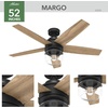 image:imageHunter Margo Indoor Ceiling Fan Standard Mount 52 inch Textured White  with LED Light and Remote Control Quiet 5 Blades For Bedroom Living Room Kitchen 52336Matte Black