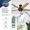 image:imageHunter Margo Indoor Ceiling Fan Standard Mount 52 inch Textured White  with LED Light and Remote Control Quiet 5 Blades For Bedroom Living Room Kitchen 52336Matte Black