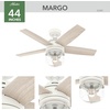 image:imageHunter Margo Indoor Ceiling Fan Standard Mount 52 inch Textured White  with LED Light and Remote Control Quiet 5 Blades For Bedroom Living Room Kitchen 52336Textured White