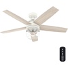 image:imageHunter Margo Indoor Ceiling Fan Standard Mount 52 inch Textured White  with LED Light and Remote Control Quiet 5 Blades For Bedroom Living Room Kitchen 52336Textured White
