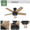 image:imageHunter Margo Indoor Ceiling Fan Standard Mount 52 inch Textured White  with LED Light and Remote Control Quiet 5 Blades For Bedroom Living Room Kitchen 52336Matte Black