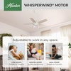 image:imageHunter Margo Indoor Ceiling Fan Standard Mount 52 inch Textured White  with LED Light and Remote Control Quiet 5 Blades For Bedroom Living Room Kitchen 52336Textured White