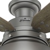 image:imageHunter Mill Valley Outdoor or Indoor Ceiling Fan 52 inch Barn Red  with LED Light Rustic Low Profile Mount Pull Chain For Bedroom Living Room Patio 59312Matte Silver