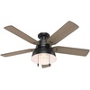 image:imageHunter Mill Valley Outdoor or Indoor Ceiling Fan 52 inch Barn Red  with LED Light Rustic Low Profile Mount Pull Chain For Bedroom Living Room Patio 59312Matte Black