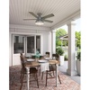 image:imageHunter Mill Valley Outdoor or Indoor Ceiling Fan 52 inch Barn Red  with LED Light Rustic Low Profile Mount Pull Chain For Bedroom Living Room Patio 59312Matte Silver