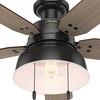 image:imageHunter Mill Valley Outdoor or Indoor Ceiling Fan 52 inch Barn Red  with LED Light Rustic Low Profile Mount Pull Chain For Bedroom Living Room Patio 59312Matte Black