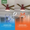 image:imageHunter Mill Valley Outdoor or Indoor Ceiling Fan 52 inch Barn Red  with LED Light Rustic Low Profile Mount Pull Chain For Bedroom Living Room Patio 59312Barn Red