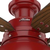 image:imageHunter Mill Valley Outdoor or Indoor Ceiling Fan 52 inch Barn Red  with LED Light Rustic Low Profile Mount Pull Chain For Bedroom Living Room Patio 59312Barn Red