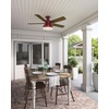 image:imageHunter Mill Valley Outdoor or Indoor Ceiling Fan 52 inch Barn Red  with LED Light Rustic Low Profile Mount Pull Chain For Bedroom Living Room Patio 59312Barn Red