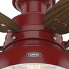 image:imageHunter Mill Valley Outdoor or Indoor Ceiling Fan 52 inch Barn Red  with LED Light Rustic Low Profile Mount Pull Chain For Bedroom Living Room Patio 59312Barn Red