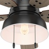 image:imageHunter Mill Valley Outdoor or Indoor Ceiling Fan 52 inch Barn Red  with LED Light Rustic Low Profile Mount Pull Chain For Bedroom Living Room Patio 59312Matte Black